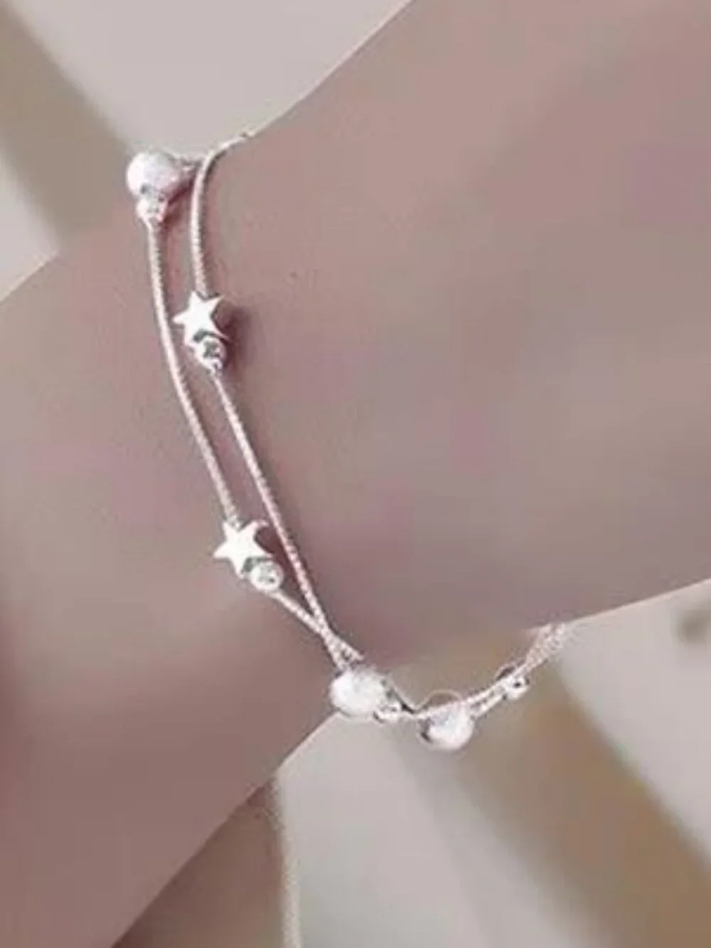 Luxury Silver Color Star Beaded Bracelets